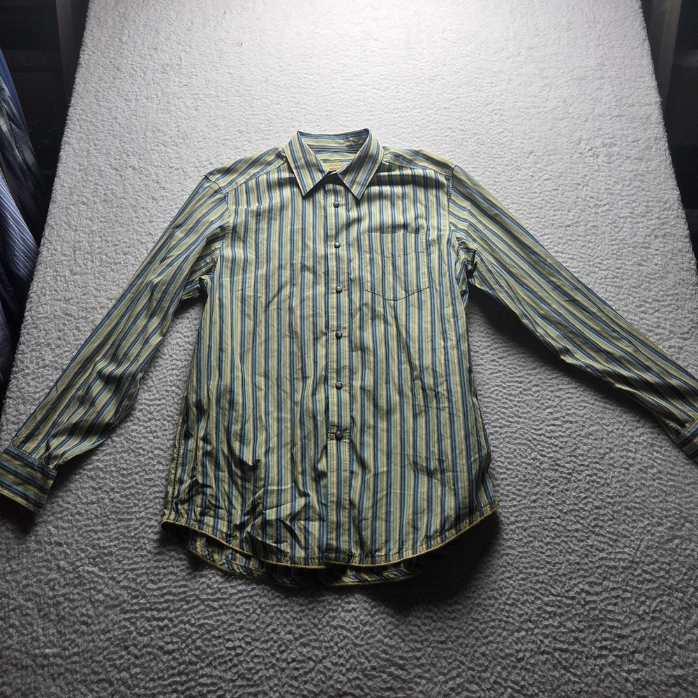Indigo Palms Shirt Mens Large Multicolor Stripe Long Sleeve Button-Up Casual